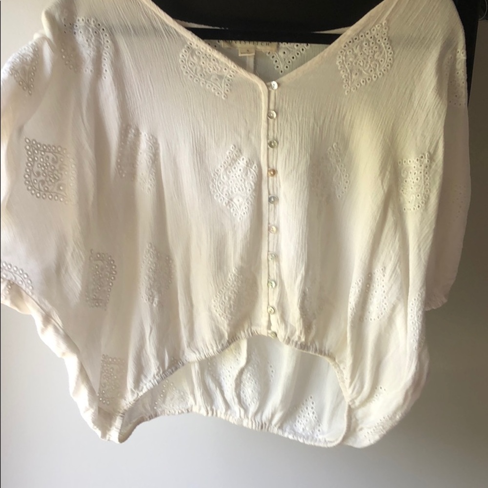 white flowy top